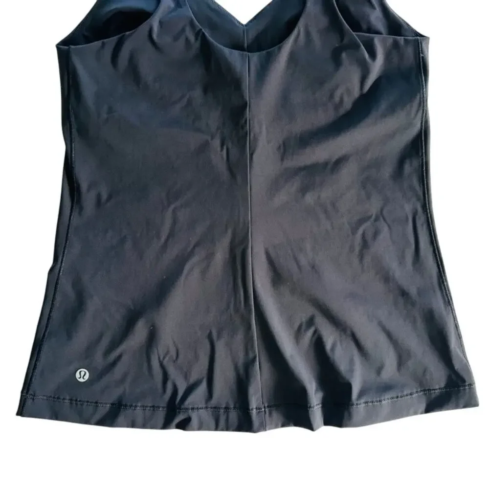 Lululemon Simply Sleek 2-in-1 Tank Black Size 8 Shapewear Layer Built-In Bra